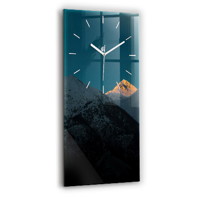 Horloge murale verticale Coucher de soleil dans les montagnes