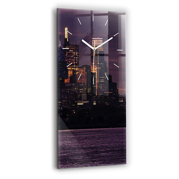 Horloge murale verticale Panorama de la ville de Philadelphie
