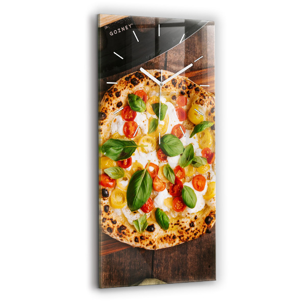 Horloge verticale en verre Pizza italienne