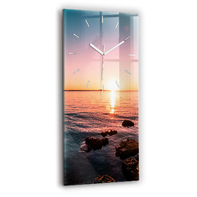 Horloge rectangulaire verticale Rochers au coucher du soleil
