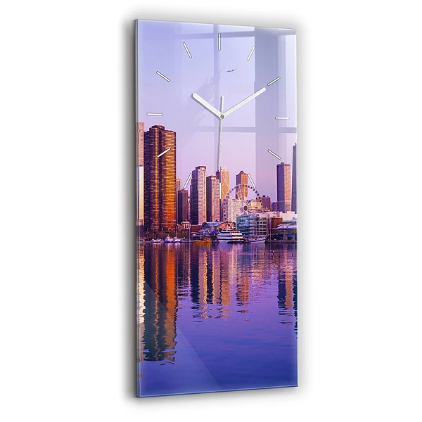 Horloge verticale en verre Vue des gratte-ciel des États-Unis