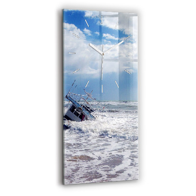 Horloge murale en verre rectangulaire Bateau coulé