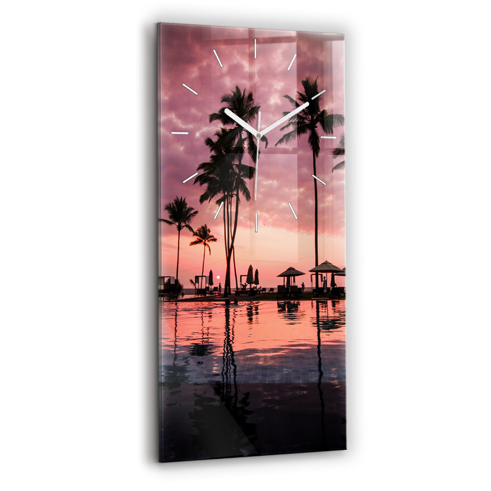 Horloge rectangulaire verticale Palmiers à Hawaï