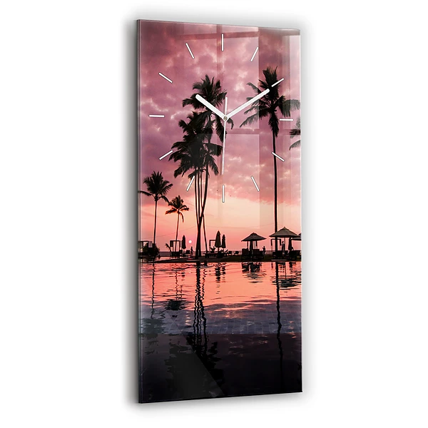 Horloge rectangulaire verticale Palmiers à Hawaï