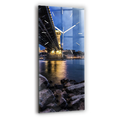 Horloge murale verticale Rivage rocheux sous le pont