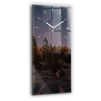 Horloge verticale en verre La route rocailleuse de Yosemite