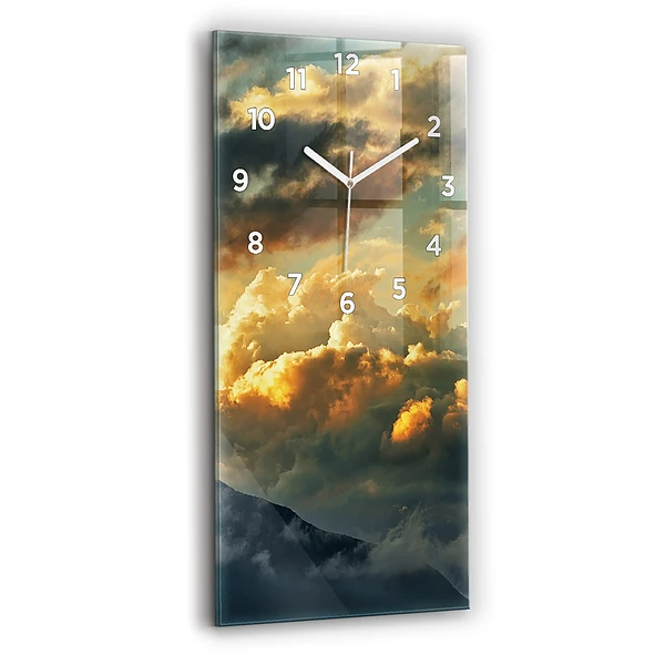 Horloge verticale en verre Vol en ballon dans les nuages