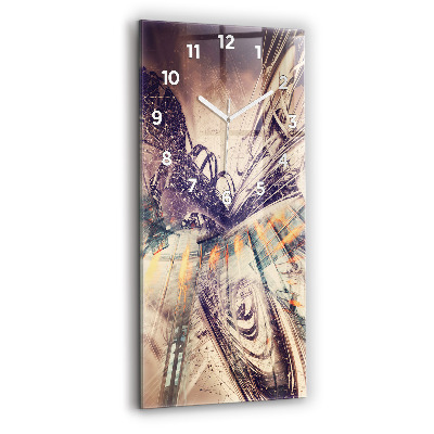 Horloge verticale en verre Mécanisme abstrait