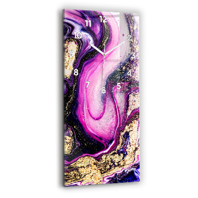Horloge rectangulaire verticale Marbre abstrait