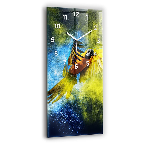 Horloge murale verticale Perroquet coloré