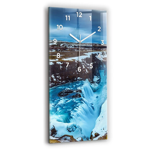 Horloge verticale en verre Chute d'eau de Gullfoss en Islande
