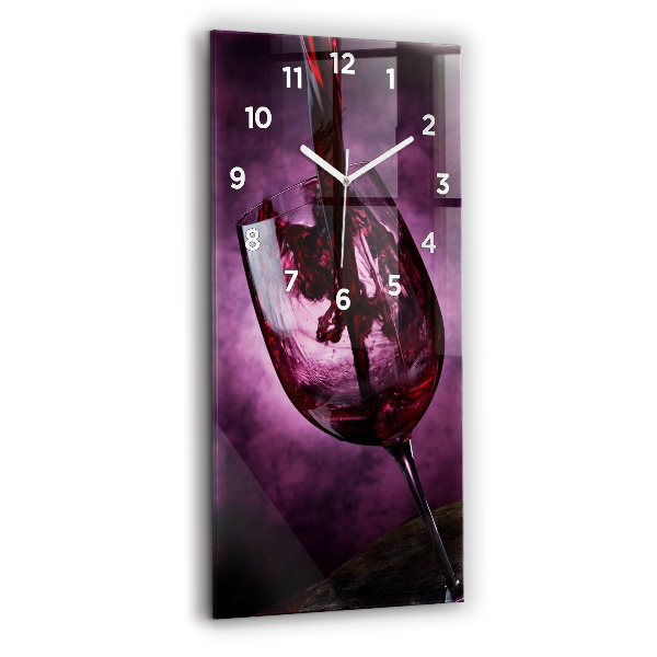 Horloge murale verticale Verre à vin