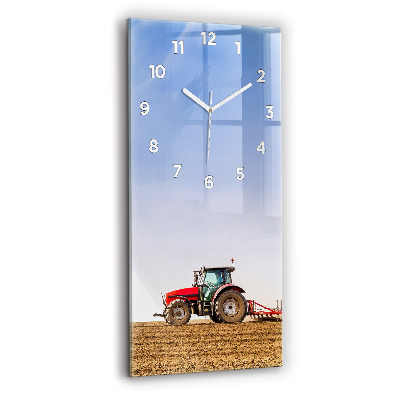 Horloge verticale en verre Agriculteur dans un tracteur