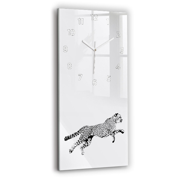 Horloge rectangulaire verticale Silhouette de panthère