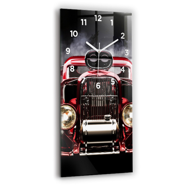 Horloge verticale en verre Vieille voiture de collection