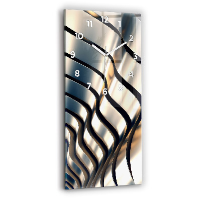 Horloge verticale en verre Motif argenté