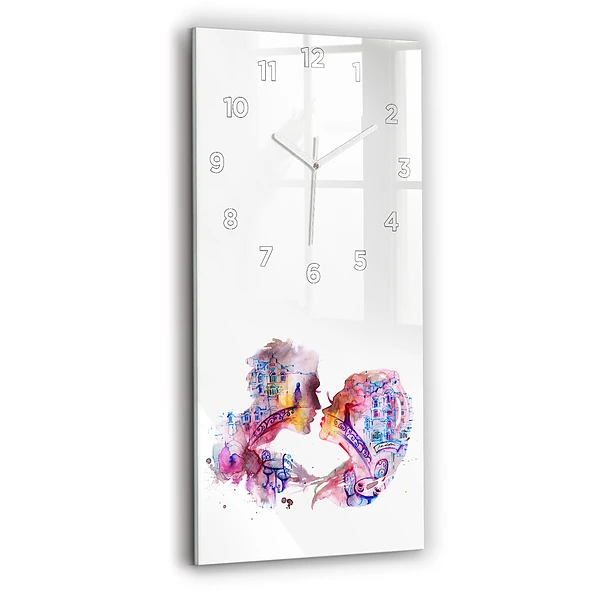 Horloge verticale en verre Deux corps, une âme