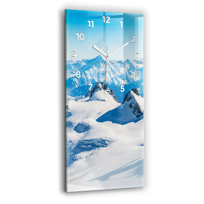 Horloge verticale en verre Skieur dans les Alpes