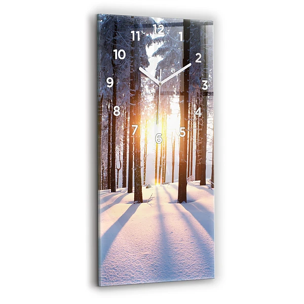 Horloge rectangulaire verticale Forêt au coucher du soleil