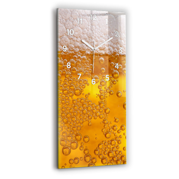 Horloge rectangulaire verticale Bière avec mousse