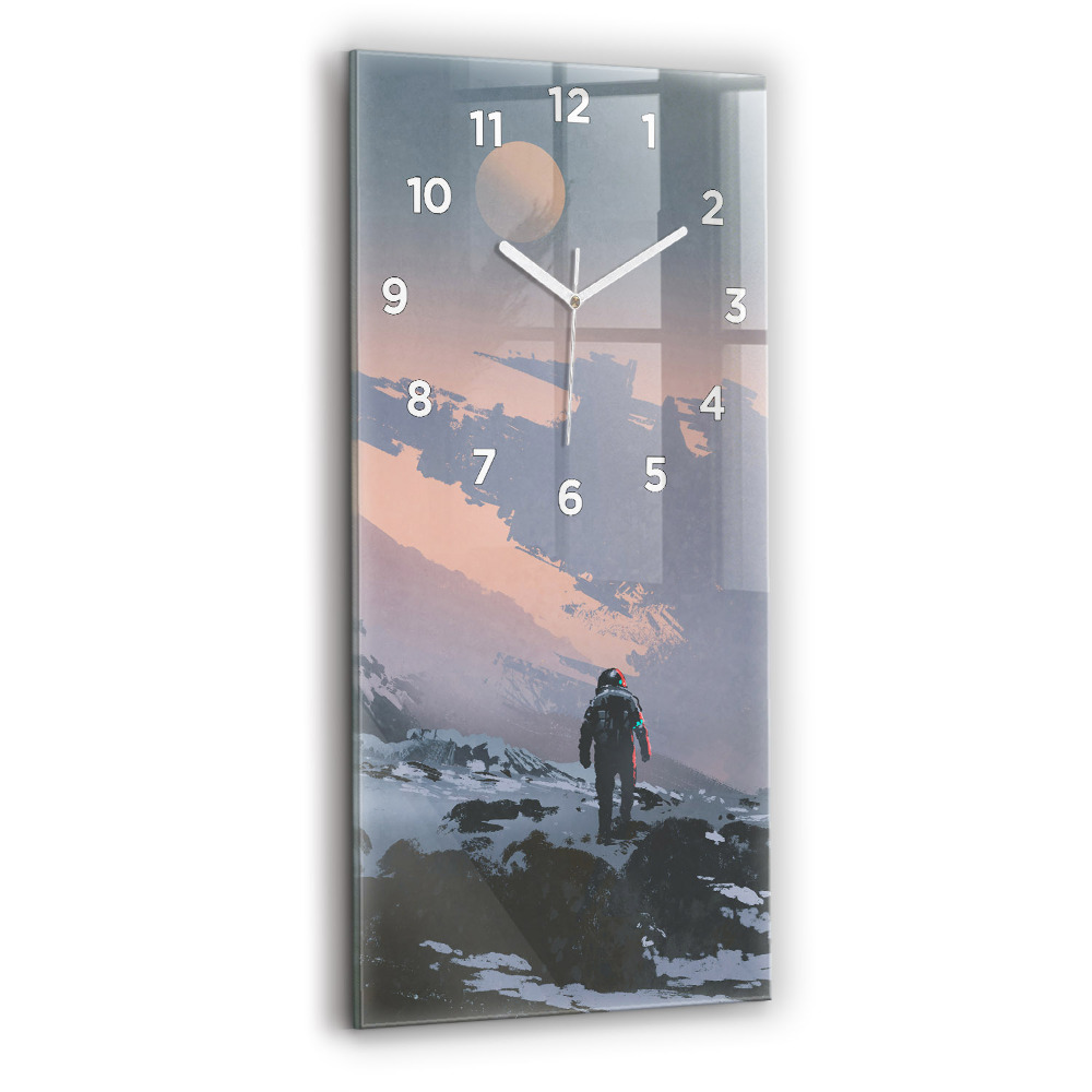Horloge verticale en verre Astronautes Voie lactée