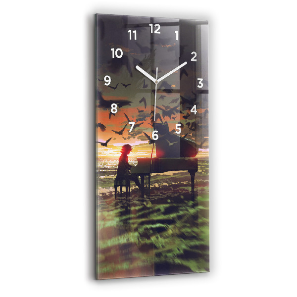 Horloge murale en verre rectangulaire Concert sur la plage