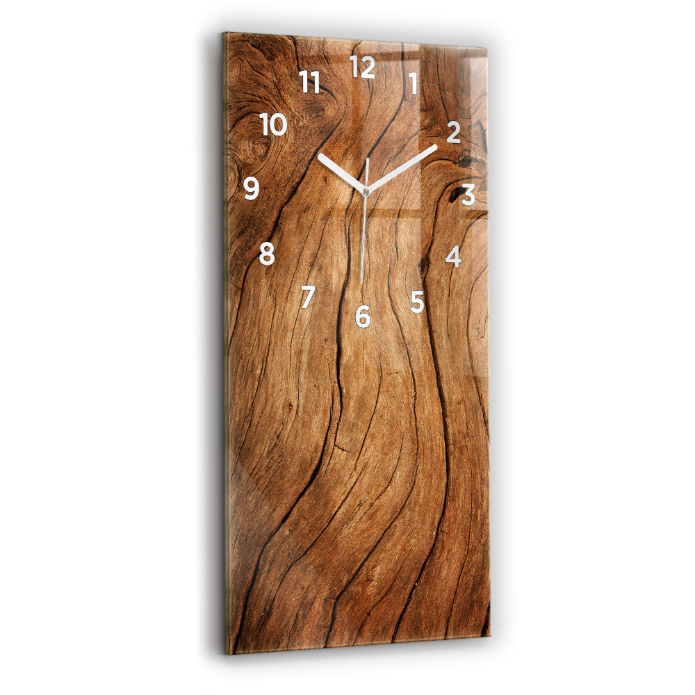 Horloge verticale en verre Vieux bois
