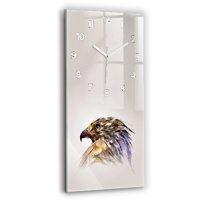 Horloge murale en verre rectangulaire Oiseau de proie