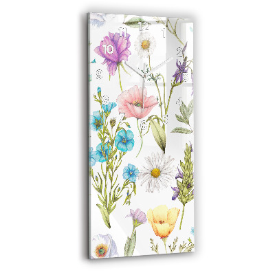Horloge rectangulaire verticale Composition de fleurs