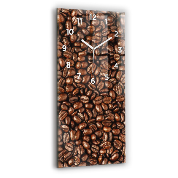 Horloge murale en verre rectangulaire Grains de café