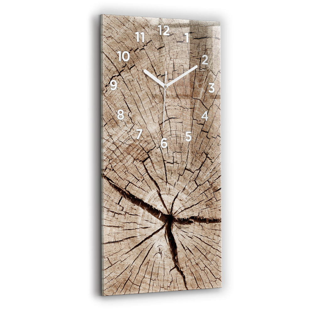 Horloge verticale en verre Tronc en bois ancien