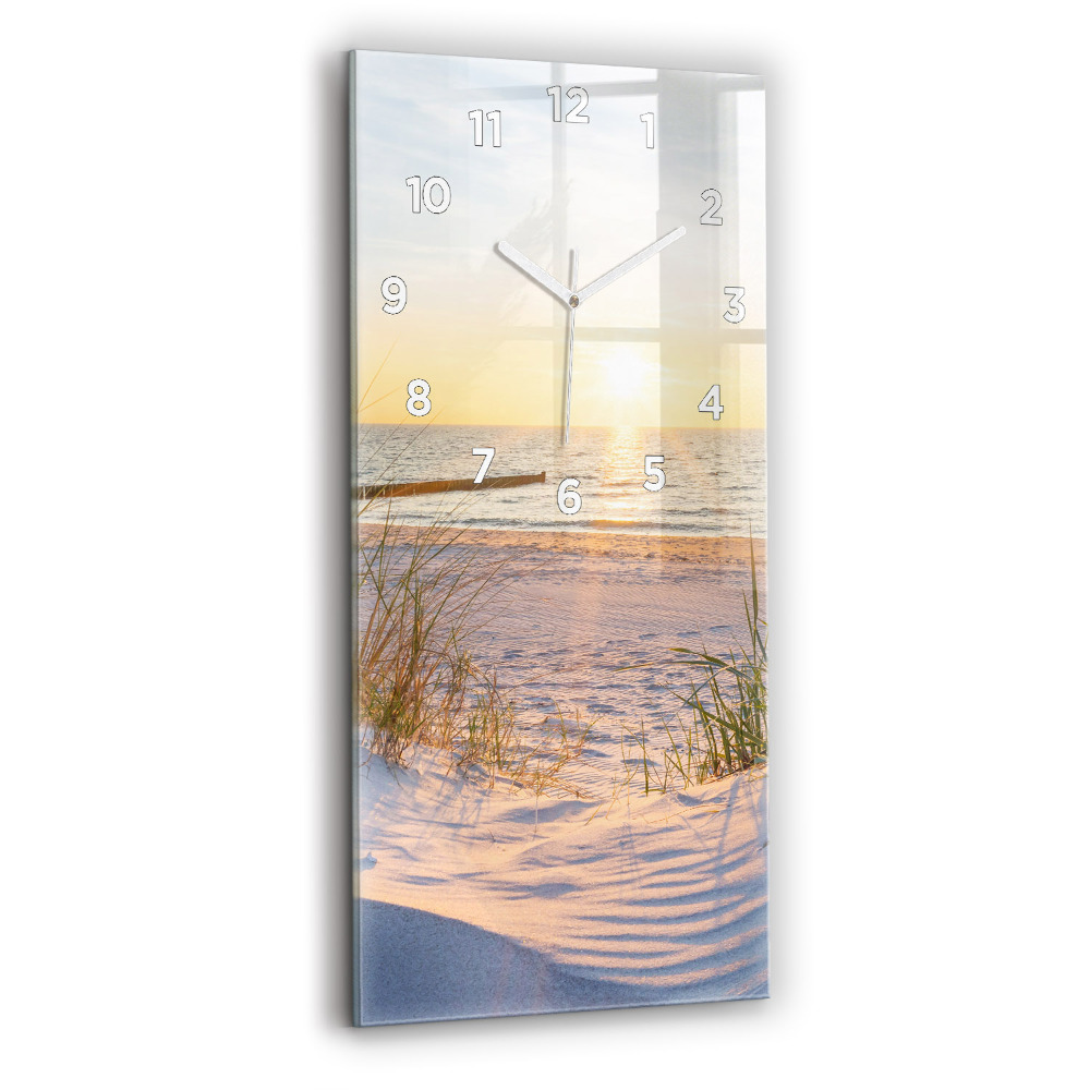 Horloge murale verticale Coucher de soleil sur la mer