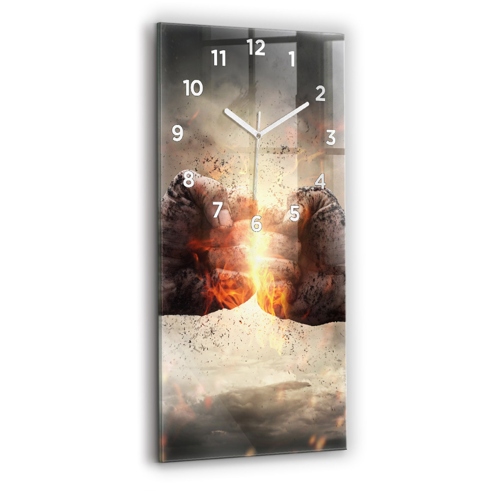Horloge verticale en verre Pouvoir des poings