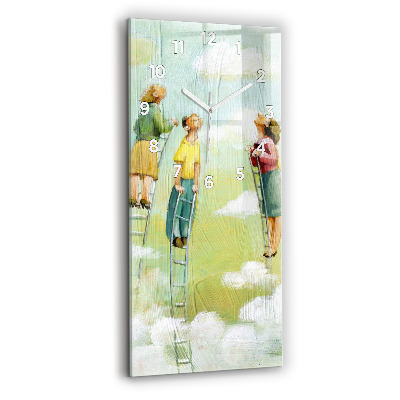 Horloge rectangulaire verticale Personnes sur une échelle