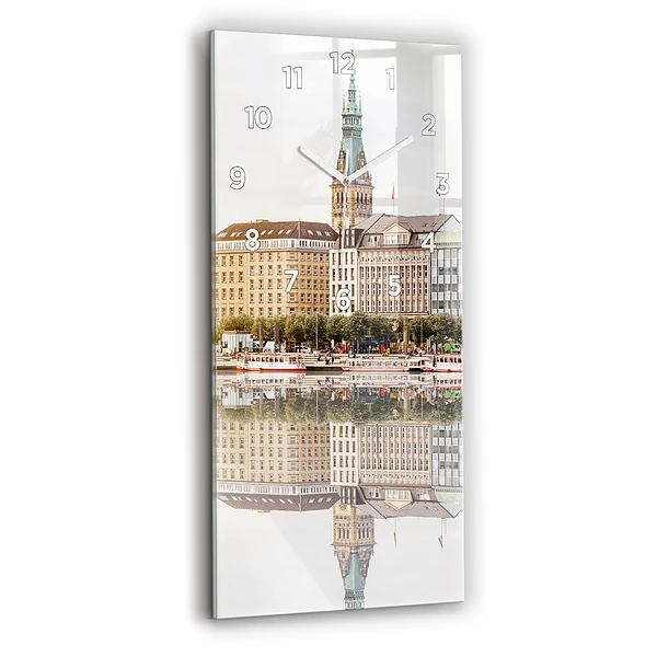 Horloge murale verticale Fleuve Hambourg Allemagne