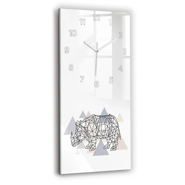 Horloge murale en verre rectangulaire Motif géométrique