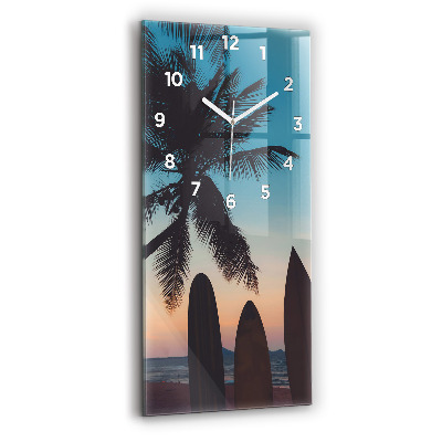 Horloge murale verticale Surf sur la plage