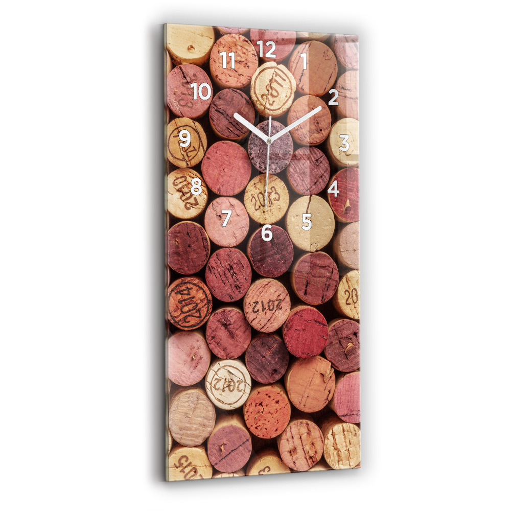 Horloge murale en verre rectangulaire Bouchons de vin