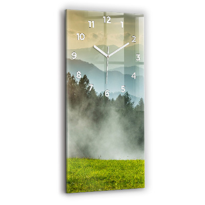 Horloge verticale en verre Paysage de montagne
