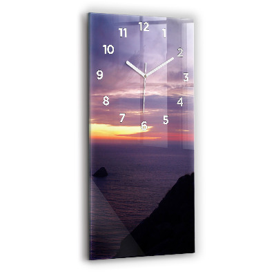 Horloge murale en verre rectangulaire Tête de pierre