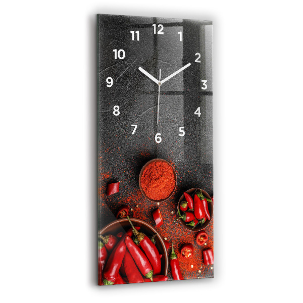 Horloge murale verticale Poivrons rouges