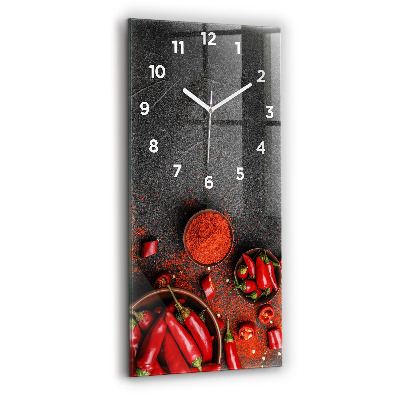 Horloge murale verticale Poivrons rouges