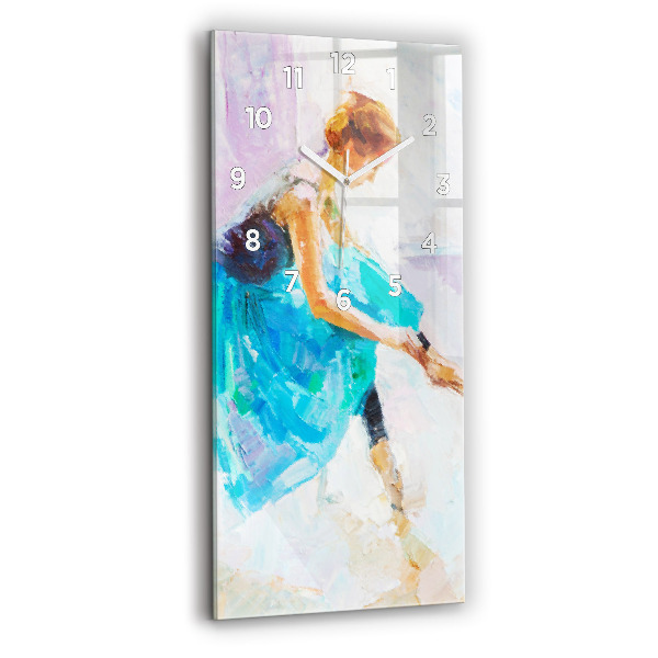 Horloge murale en verre rectangulaire Préparation d'une ballerine