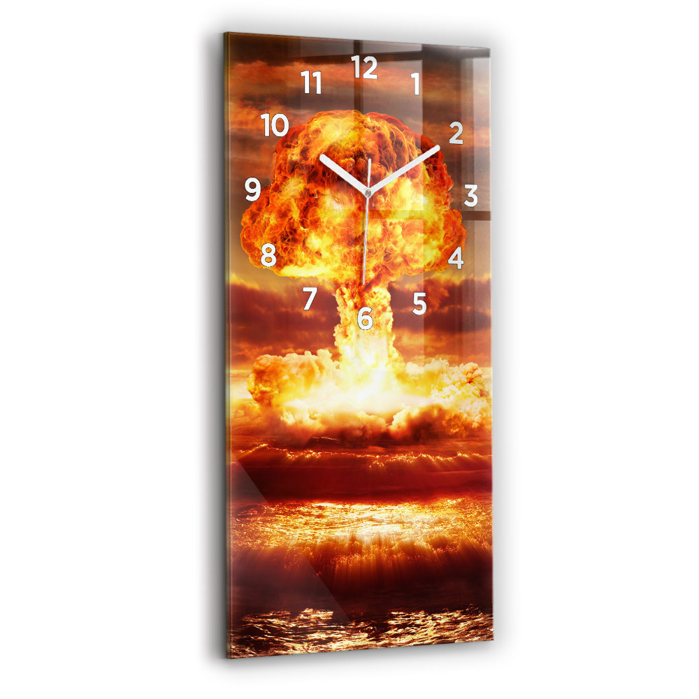 Horloge verticale en verre Explosion d'une bombe atomique