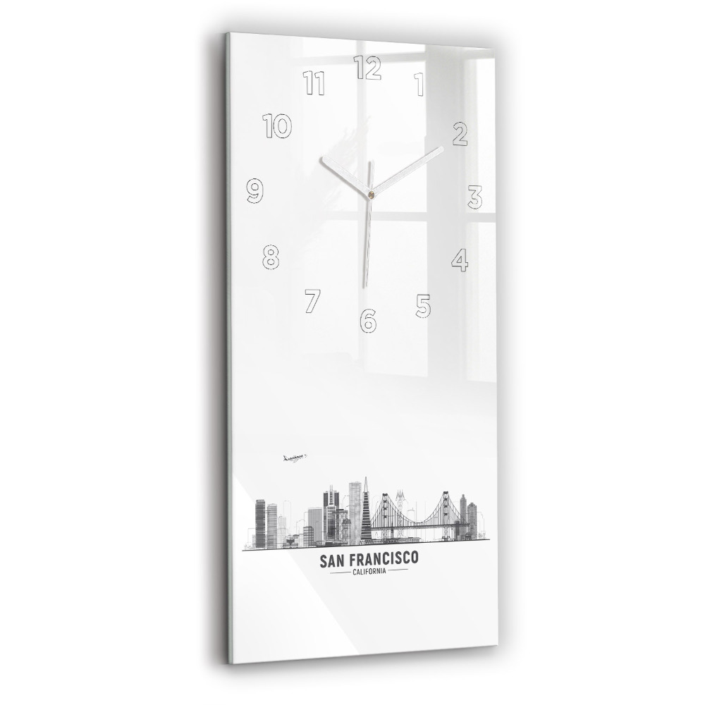 Horloge verticale en verre Panorama de San Francisco