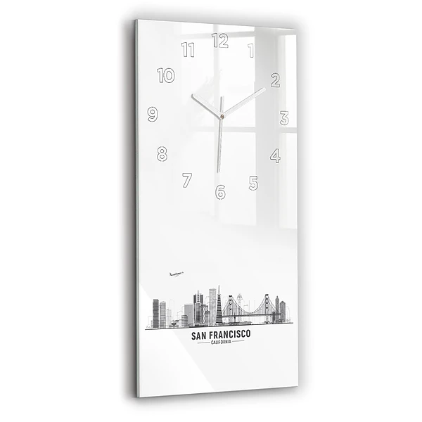 Horloge verticale en verre Panorama de San Francisco