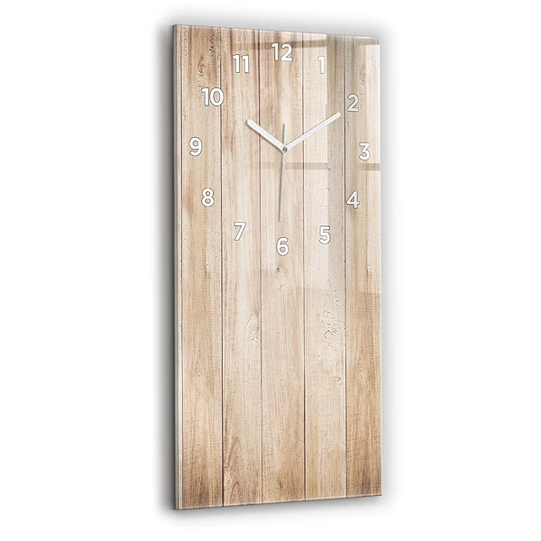 Horloge verticale en verre Texture de bois