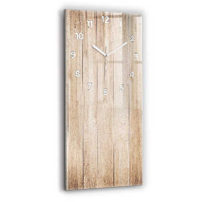 Horloge verticale en verre Texture de bois