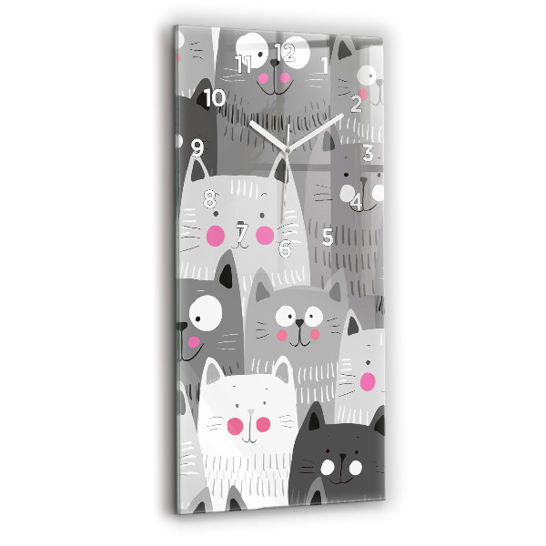 Horloge murale verticale Motif avec des chats