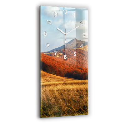 Horloge murale en verre rectangulaire Paysage de montagne